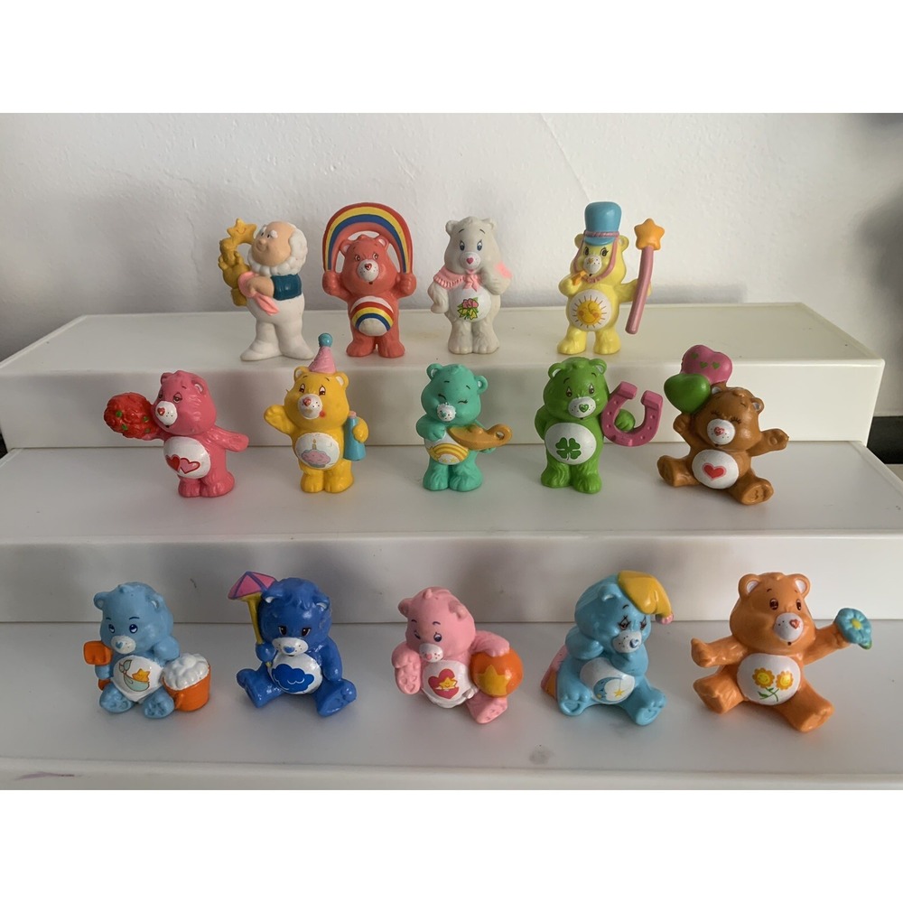 14 Vintage PVC 1980's American Greetings Mini Care Bear Figures